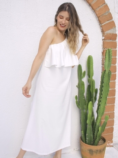 Vestido Midi Ombro Só - Off White - comprar online