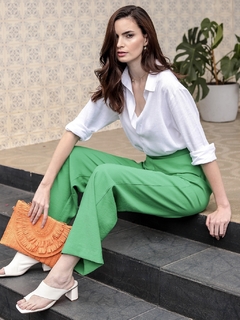 Calça Pantalona Básica Liocel - Verde