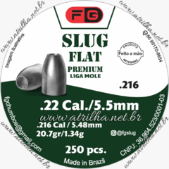 FG SLUG FLAT PREMIUM - Calibre: 5.48mm / Pol: 0.216 _ Peso: 20.7gr / 1.34g.