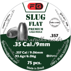 FG SLUG FLAT PREMIUM - Calibre: 9mm / Pol: .357 _ Peso: 93.6gr / 6.06g.