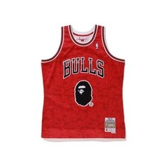 Camiseta BAPE x Mitchell & Ness Bulls ABC Basketball Swingman Jersey Red