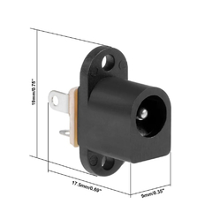 Conector Jack Hembra DC Chasis 2.5 mm para Atornillar - Arte Digital