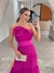 Vestido Lídia em tule camadas flor acetinada Pink - comprar online