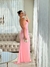 Vestido Longo Decote V Penelope Strass Rose - loja online