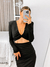 Vestido Suzane Preto midi justo - comprar online