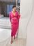 Vestido Suzane midi justo pink - comprar online