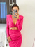 Vestido Suzane midi justo pink - loja online