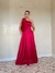 Vestido Dafne longo de festa com laço estruturado Vermelho - comprar online
