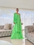 Vestido Marcela longo amplo com camadas Verde