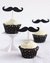 Palitos con bigotes para decorar cupcakes.