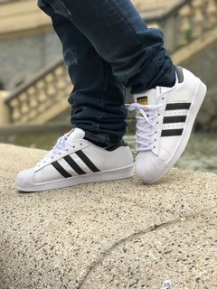 Tênis Adidas Super Star Branco e Preto Premium