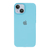 Capinha Silicone Aveludado para iPhone 14 Plus Azul Piscina