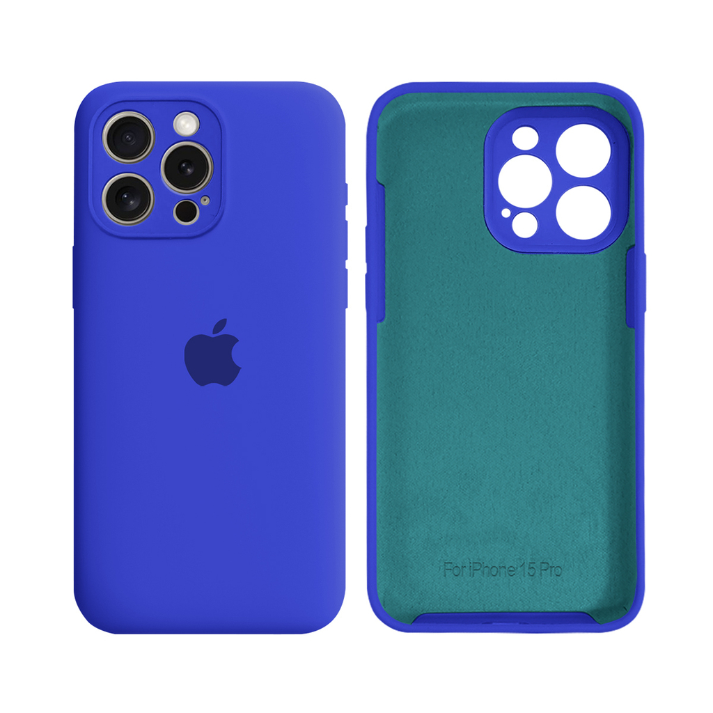 Capa iPhone 13 Pro Silicone Aveludada Azul Bic