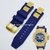 Pulseira Para Relógio Invicta Subaqua Noma 3 Azul Completa Com Detalhes Dourado