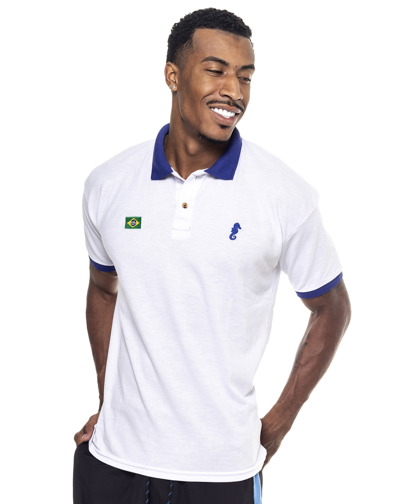 Camisa Polo Brasil - Branca - Comprar em Polo Marine