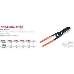 Tijera Hojalatera Biassoni Largo 275 Mm Corte Recto 991402