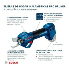 Tijera Inalámbrica Bosch Ion-Litio Herramienta Sola Sin Cargador Pro Pruner Sb 12 Volt - 25 Mm Sin Bateria - comprar online