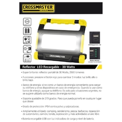 Reflector Led Crossmaster Bateria Recargable 9932786 - 30 Watts - 2.500 Lm - comprar online