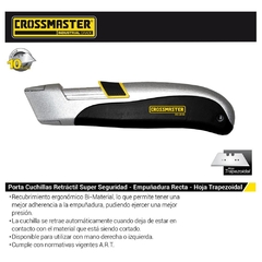 Trincheta Cuchilla Retractil Crossmaster Super Seguridad 9932860 - 19 Mm - comprar online