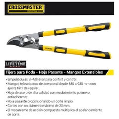 Tijera Para Poda Hoja Pasante Mango Extensible Crossmaster 9937890 - 930 Mm - comprar online