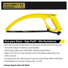 Arco De Sierra Crossmaster Ergonomico Bajo Perfil 9940066 - 305 Mm - 12" - comprar online