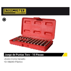 Jgo Puntas Torx Crossmaster Largas Y Cortas 9941386 - 15 Puntas - T20 A T55 - comprar online