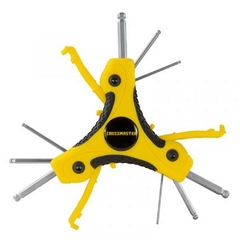 Jgo Llaves Allen Crossmaster Plegab.Tipo T Milimetrica Esferica 9942944 - 1.5 A 6 Mm - 9 Pzs.