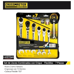 Set De Llaves Combinadas Crossmaster Con Crique Articuladas 9966788.5 - 7 Piezas Milimetros - comprar online