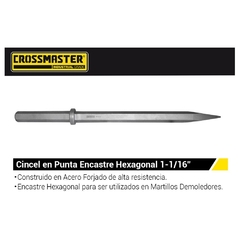 Cincel De Punta Crossmaster Hexagonal 1.1/8 9969634 - 580 Mm - comprar online