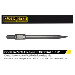 Cincel De Punta Crossmaster Hexagonal 1.1/8 9969682 - 410 Mm - comprar online