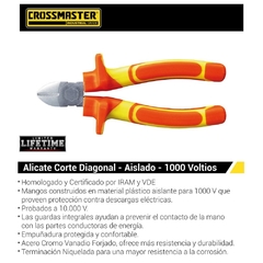 Alicate Aislado Crossmaster Corte Oblicuo 1000 Volts 9969826 - 6" - comprar online