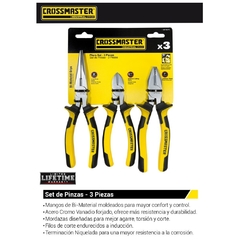 Set De Pinzas Y Alicate Crossmaster 9970876 - 3 Piezas 7" 6.1/2" Y 8" - comprar online