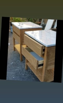 Mesa De Luz De Petiribi Con Tapa De Marmol Carrara. en internet