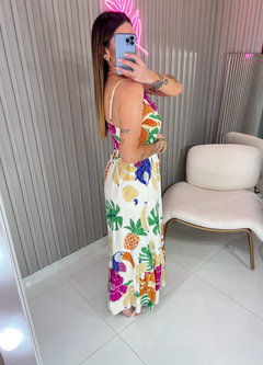 VESTIDO Lady alcinha viscolynho (off white estampado) - Jordanna Galia Store