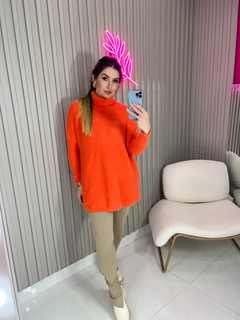 BLUSA/PONCHO Mylena TRICOT angorá (laranja) - loja online