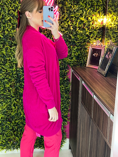 CARDIGAN Jacque tricot fio + angora (pink) - comprar online