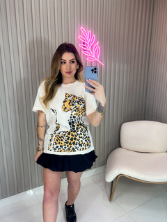 T shirt animal print oversize (off white) - loja online