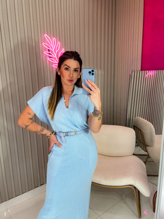 VESTIDO Nathalia tricot modal (azul) - loja online