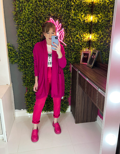 CARDIGAN Jacque tricot fio + angora (pink) - comprar online