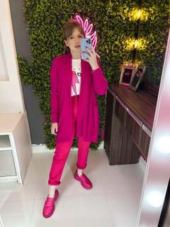 CARDIGAN Jacque tricot fio + angora (pink)