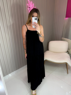 VESTIDO amplo alcinha viscolynho 3D (preto)