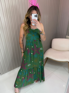 VESTIDO Lay alcinha viscolynho (verde estampado) na internet