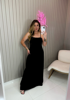 VESTIDO D&G crepe marrante alfaiataria (preto liso)