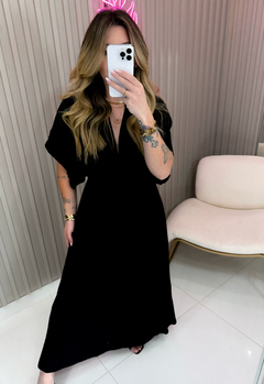 VESTIDO Clara manga viscolynho (preto) - Jordanna Galia Store