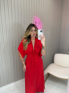 VESTIDO Clara manga viscolynho (vermelho) - loja online