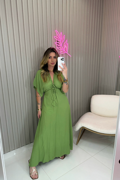 VESTIDO Clara manga viscolynho (verde abacate) - comprar online