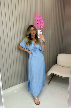 VESTIDO Clara manga viscolynho (azul) - loja online