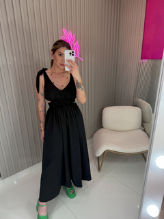 VESTIDO Mykonos crepe (preto) - loja online