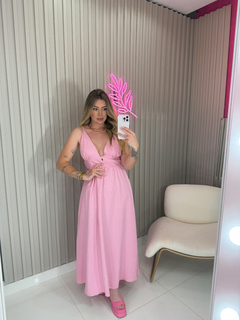 VESTIDO Victória alcinha crepe marrant (rosa bebê) - Jordanna Galia Store