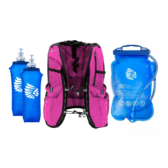 Combo chaleco WEIS Simer II 10L + bolsa de hidratación 2L + 2 botellas flexibles 500cc